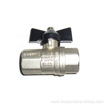 Aluminum butterfly handle ball valve with union